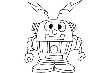 Coloriage Robot 01 – 10doigts.fr